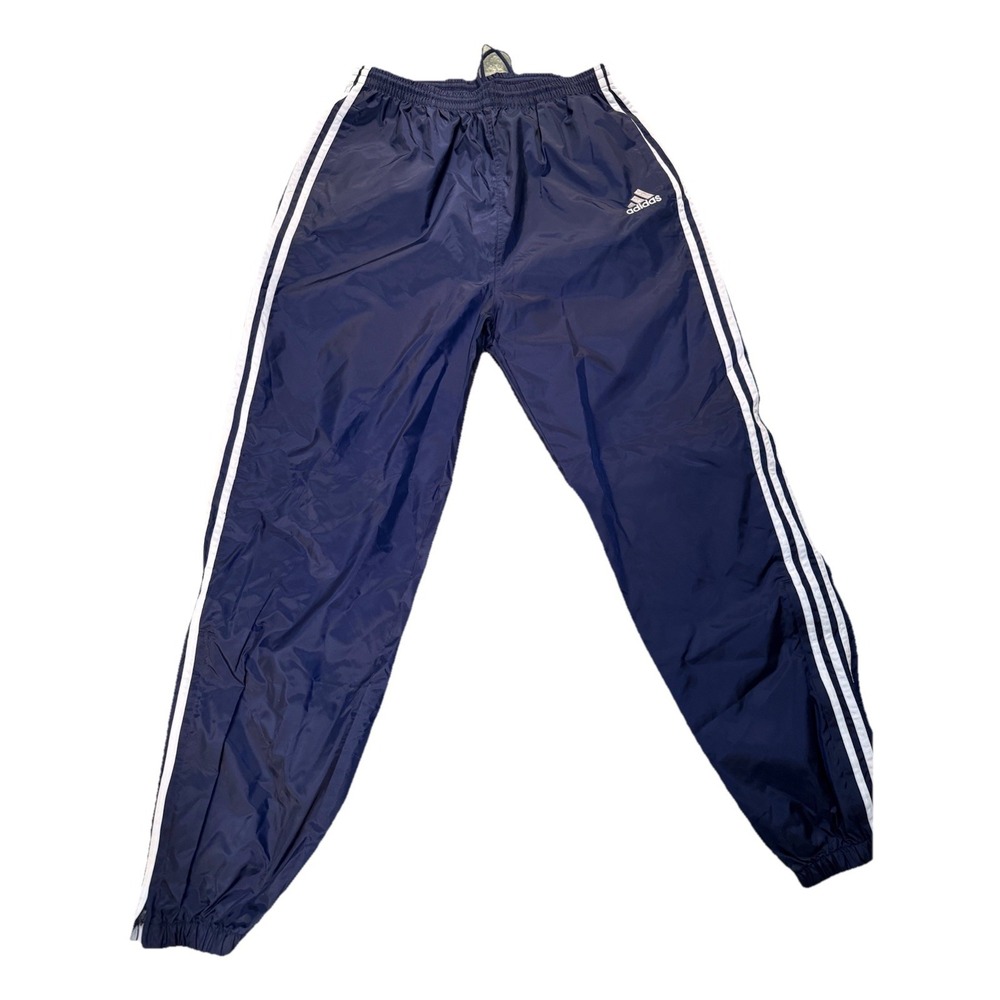 Vintage Adidas Nylon Track Pants size L, Navy 3 stripes